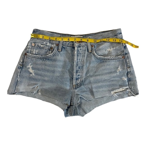 Agolde Short Distressed High Rise Cutoff Jean Shorts 26 grunge thrashed - Picture 12 of 14